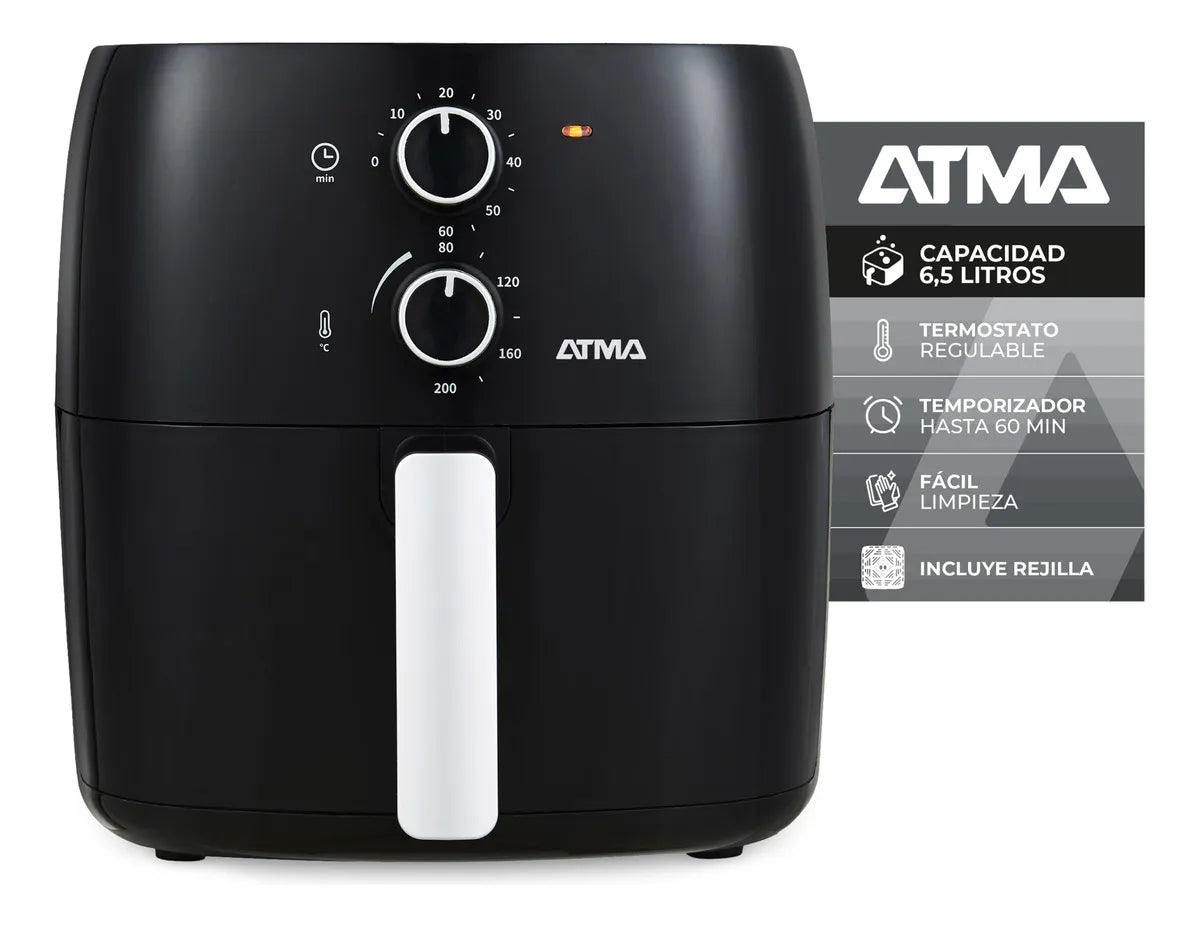 Freidora De Aire Atma Fr60mabp 1300 W 6.5 L Con Temporizador-