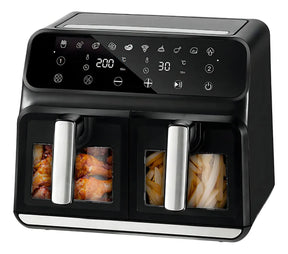 .Freidora de Aire Novohome Digital 8Lts Doble Canastos 4+4 1700W NH-AF DUAL 100W