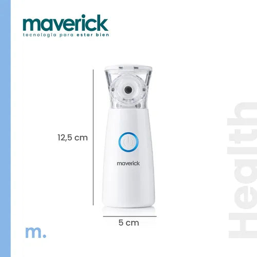(Promoción 🔥) Nebulizador Maverick Mesh Ultrasónico Portátil Inalámbrico A Pilas y USB Liviano Compacto 2 Mascarillas Adulto/Niño